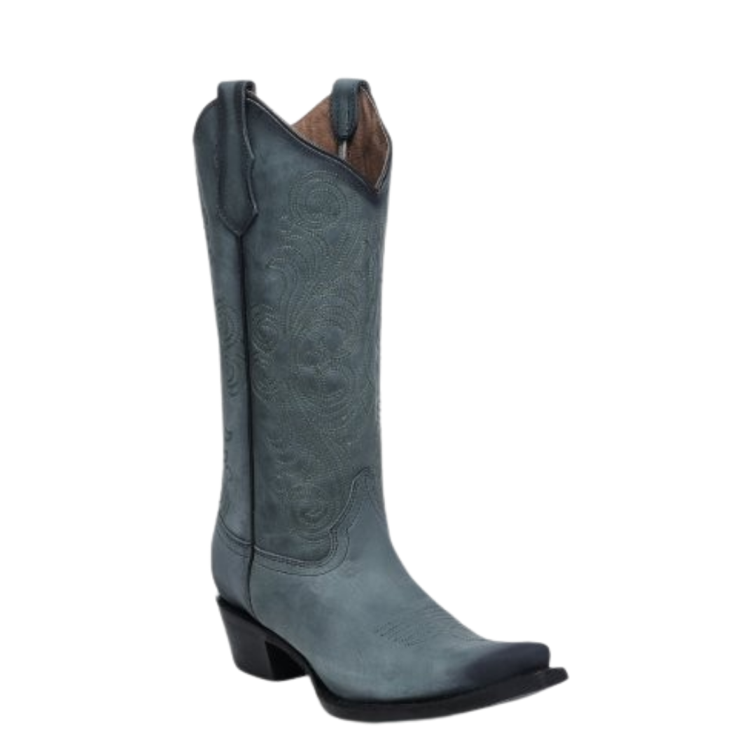 Circle G Ladies Blue Spiral Embroidered Western Boot L8032