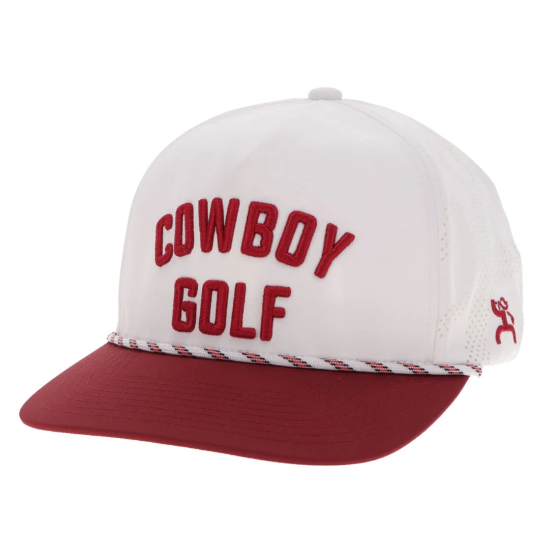 Hooey 'Cowboy Golf' White & Red Trucker Cap 2516T-WHRD