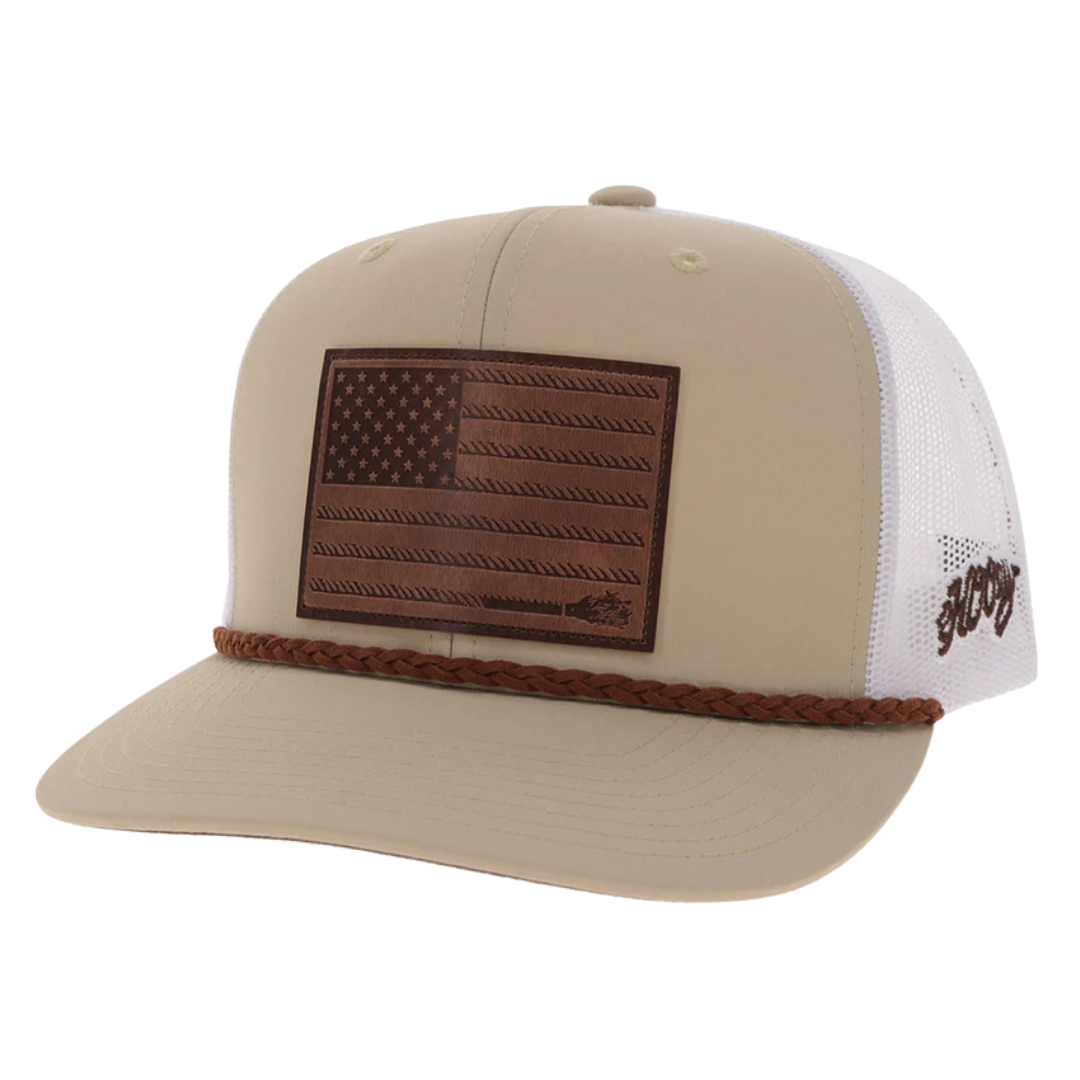 Hooey "Liberty Roper" Tan & White Trucker Cap 2610T-TNWH