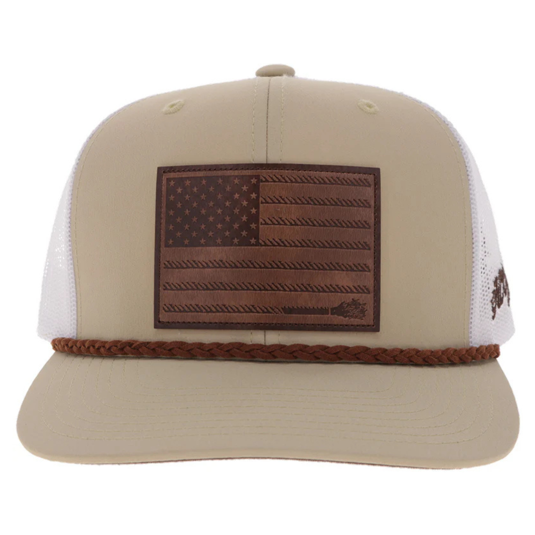 Hooey "Liberty Roper" Tan & White Trucker Cap 2610T-TNWH