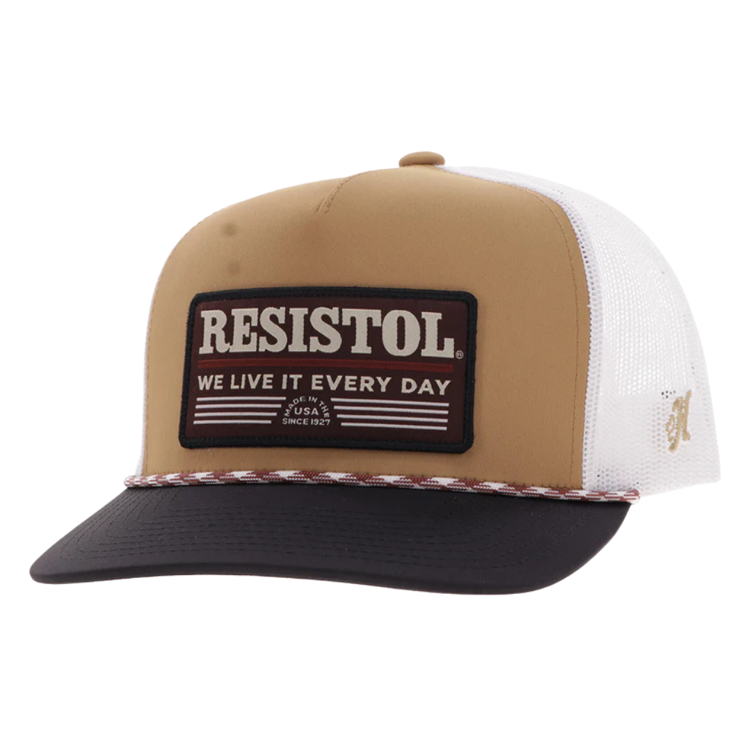 Hooey "Resistol" Tan & White Logo Patch Trucker Cap 2552T-TNWH