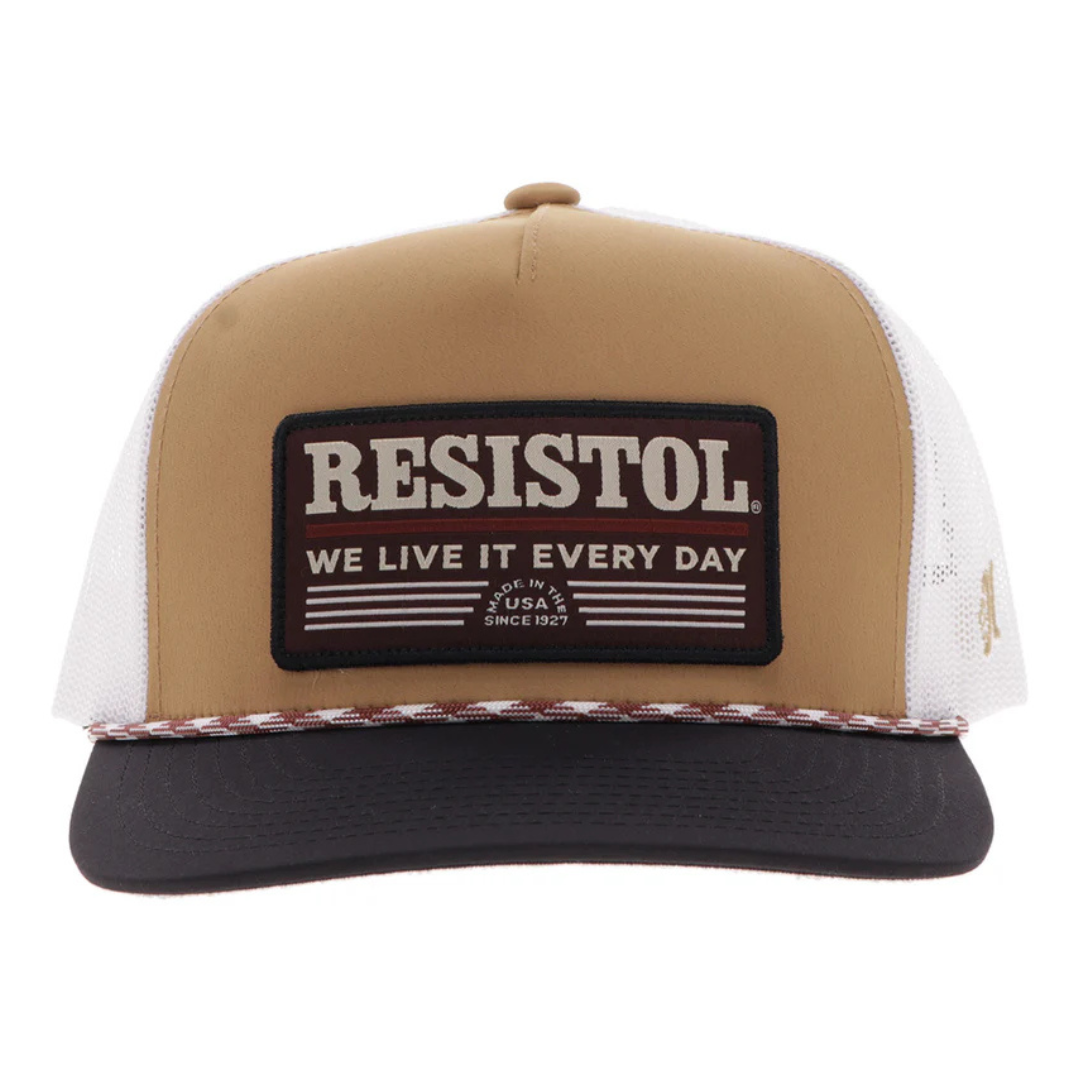 Hooey "Resistol" Tan & White Logo Patch Trucker Cap 2552T-TNWH