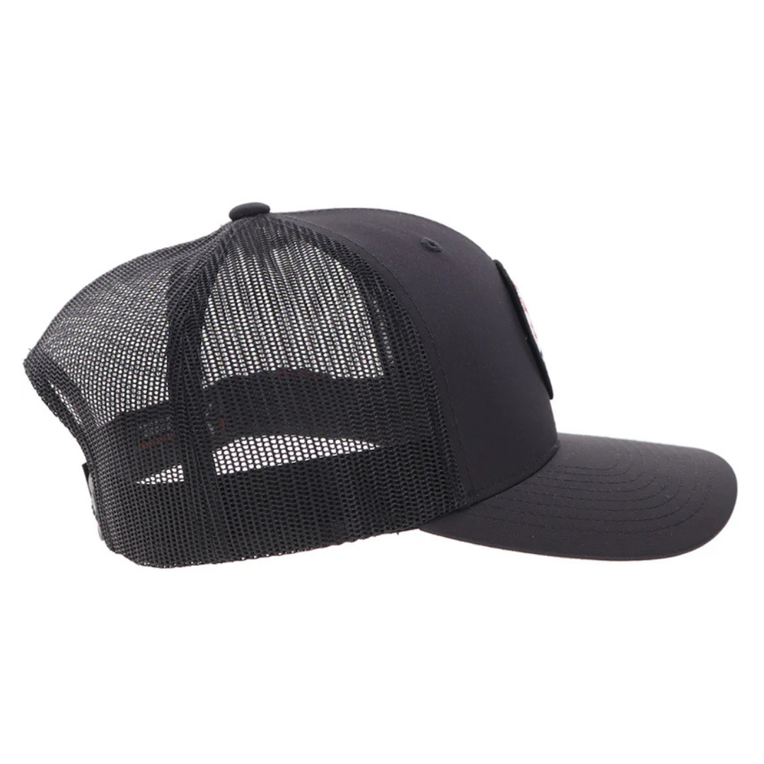 Hooey "Resistol" Black Circle Patch 6 Panel Trucker Cap 2650T-BK