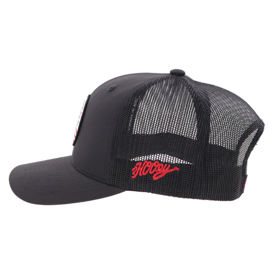 Hooey "Resistol" Black Circle Patch 6 Panel Trucker Cap 2650T-BK