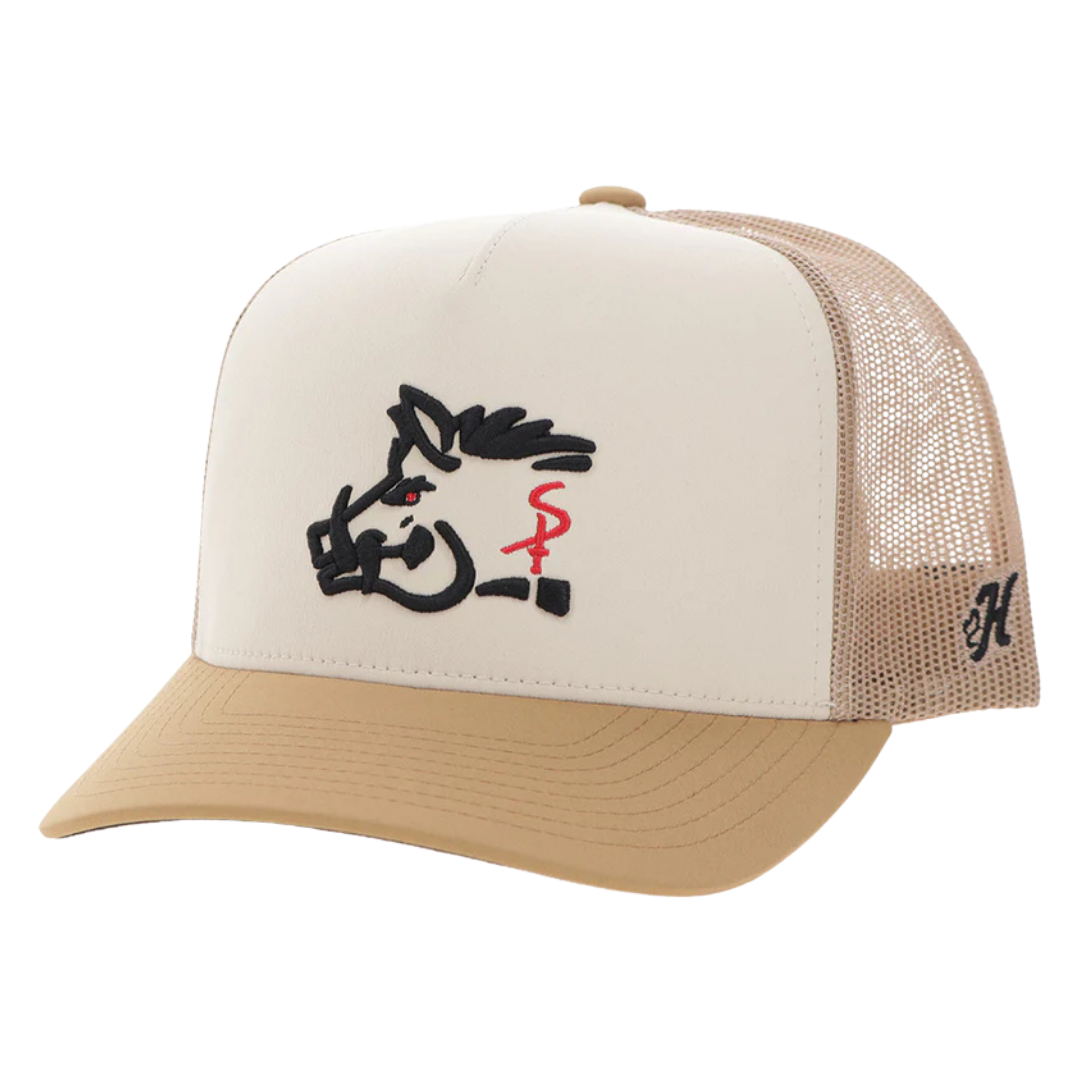 Hooey "Sniper Pig" Tan 6 Panel Trucker Cap SP2602T-TN