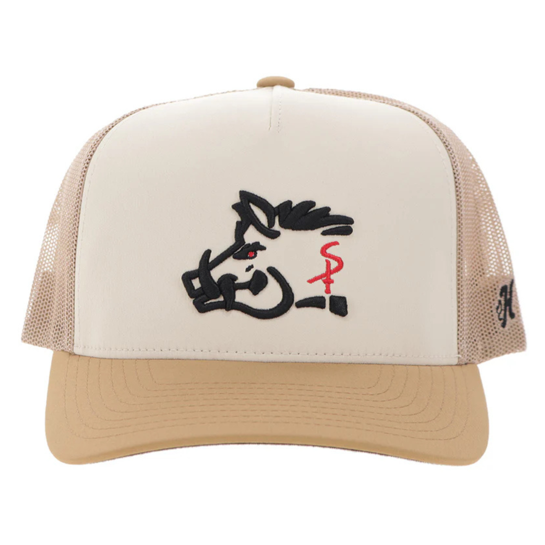 Hooey "Sniper Pig" Tan 6 Panel Trucker Cap SP2602T-TN