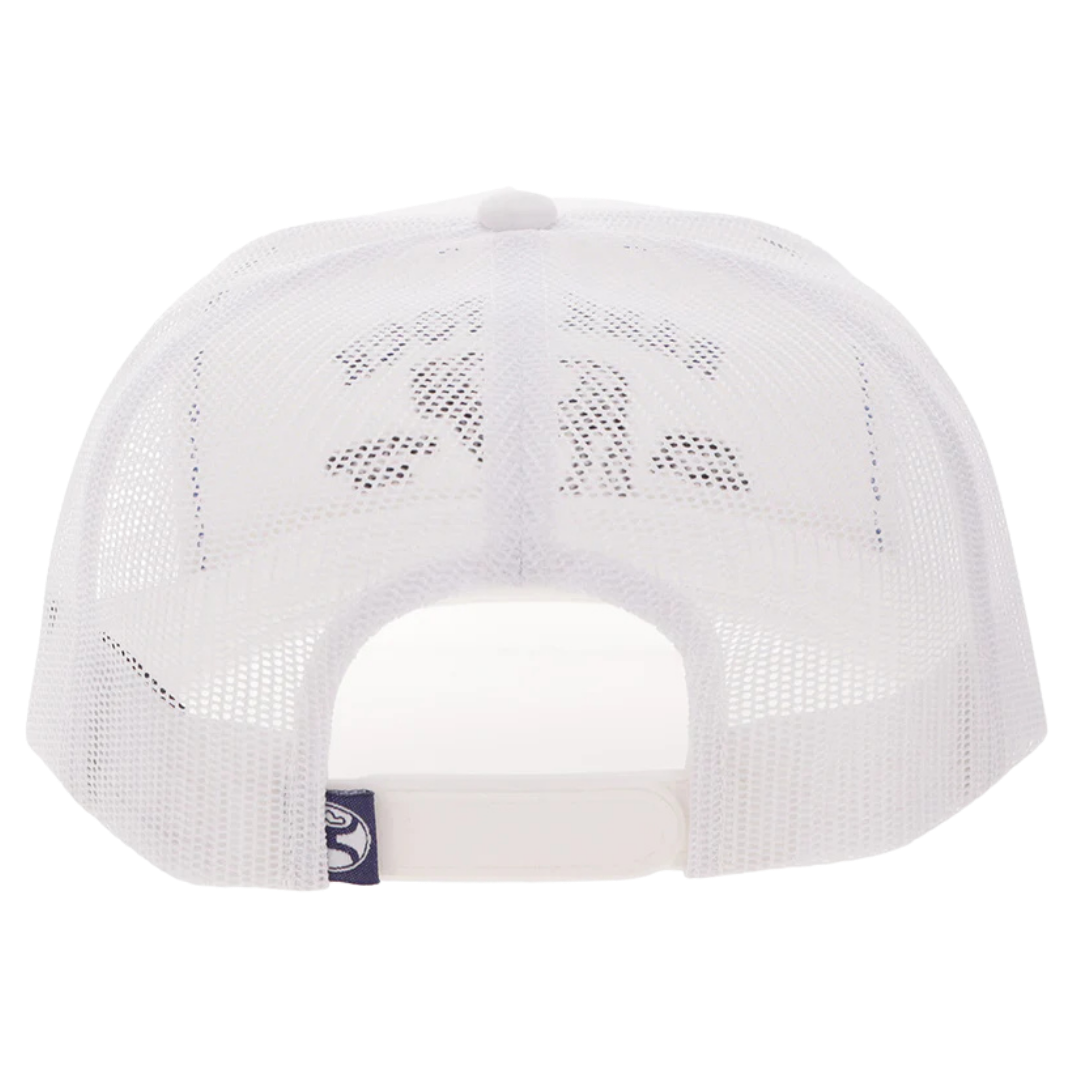 Hooey "Rank Stock" White & Blue Trucker Cap 2662T-WH