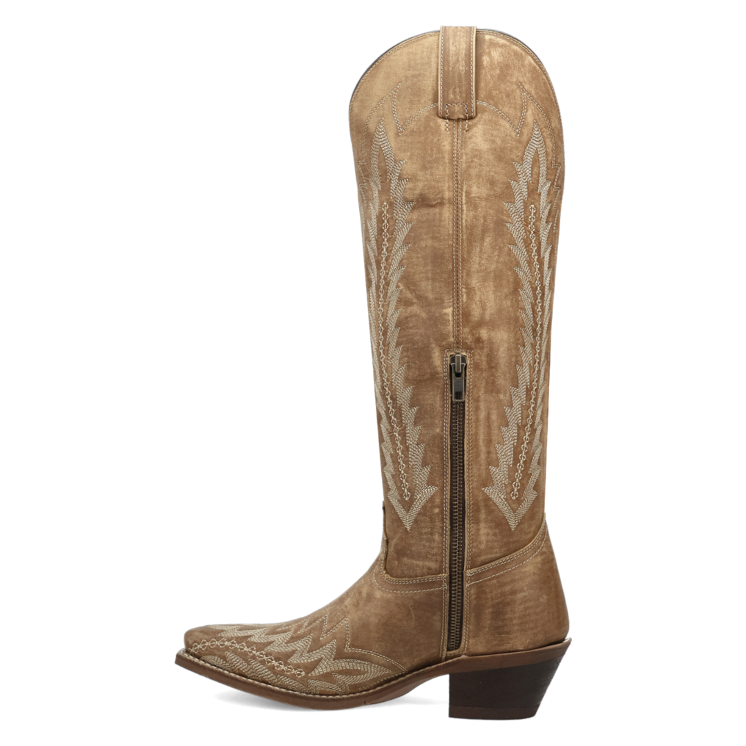 Laredo Ladies Roxelle Wide Calf Honey Tan Leather Boot 20055WC
