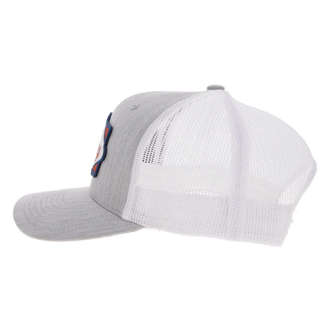 Hooey "Diamond" Grey & White Trucker Cap 2622T-GYWH