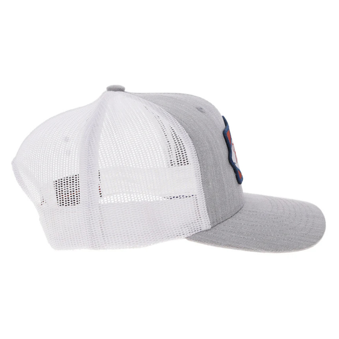 Hooey "Diamond" Grey & White Trucker Cap 2622T-GYWH