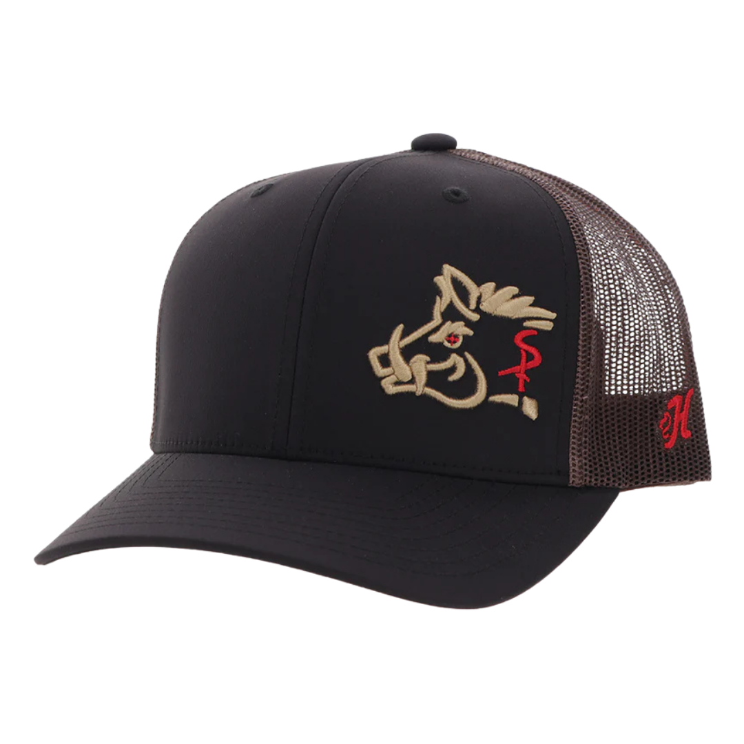 Hooey "Sniper Pig" Black & Brown Trucker Cap SP2601T-BKBR