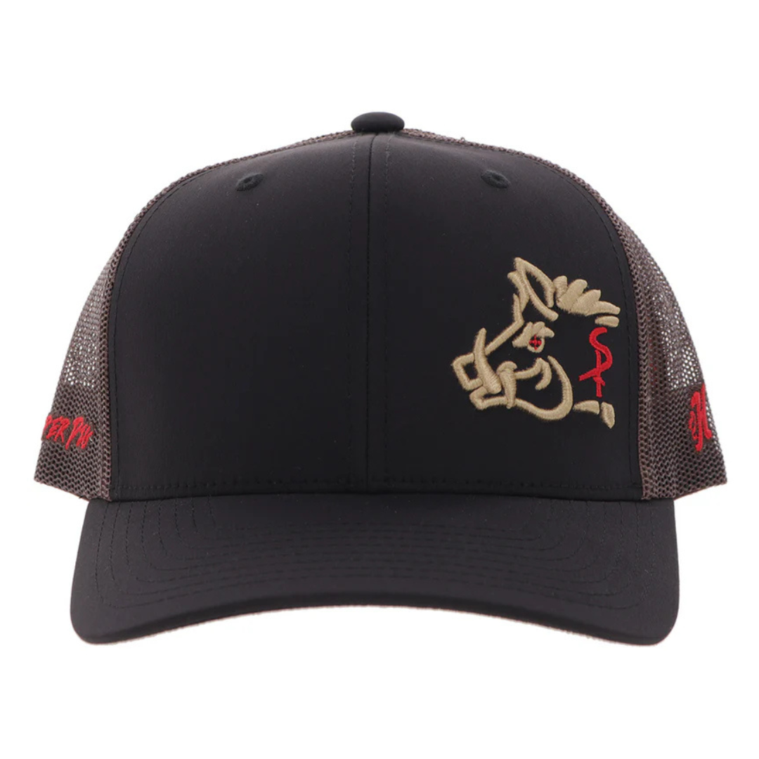 Hooey "Sniper Pig" Black & Brown Trucker Cap SP2601T-BKBR