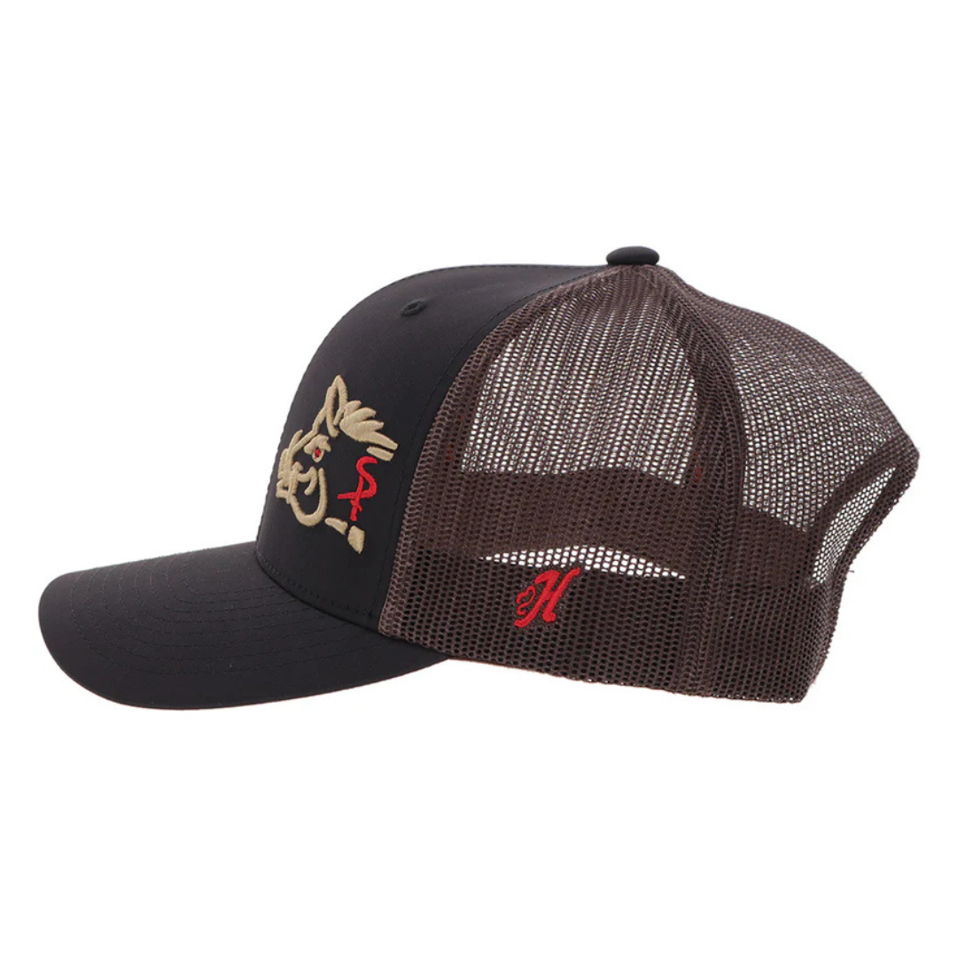 Hooey "Sniper Pig" Black & Brown Trucker Cap SP2601T-BKBR