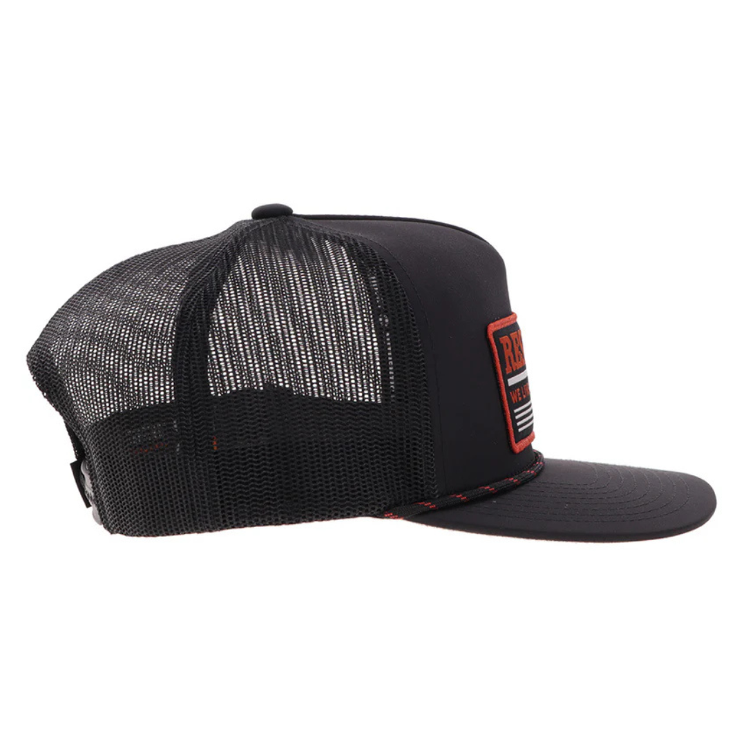 Hooey "Resistol" Solid Black 5 Panel Trucker Cap 2552T-BK