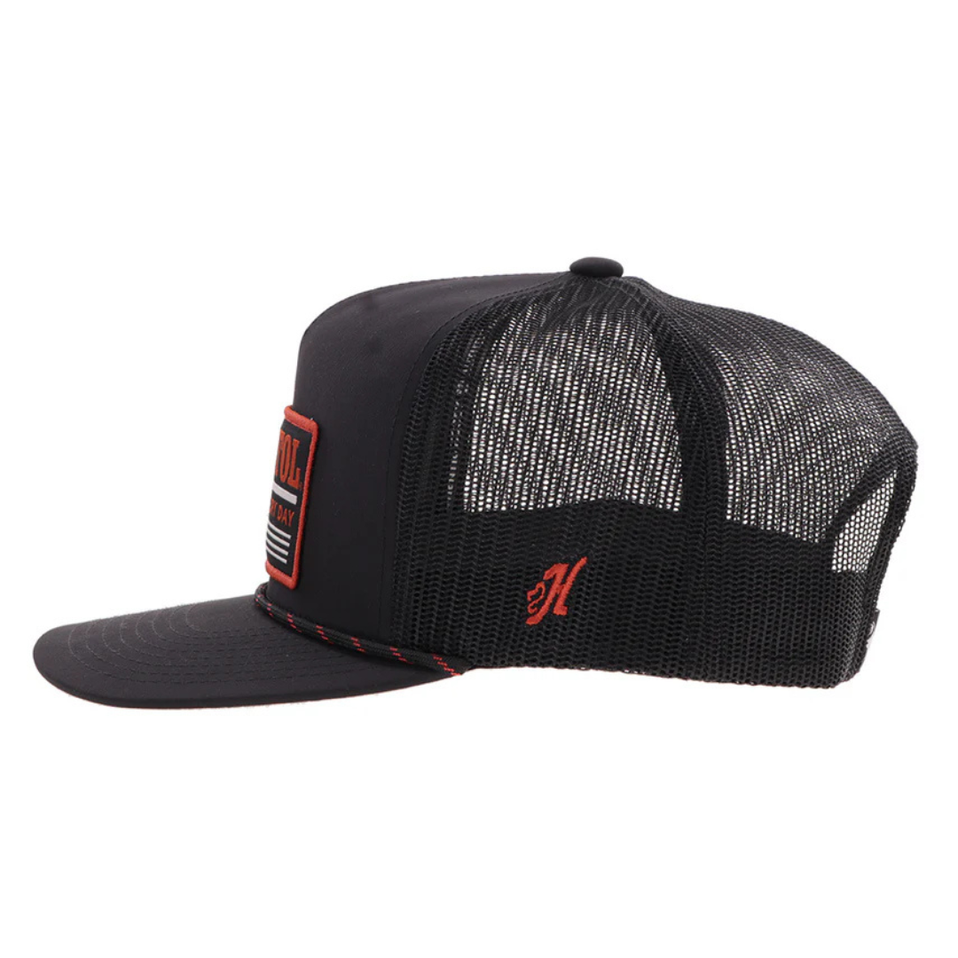 Hooey "Resistol" Solid Black 5 Panel Trucker Cap 2552T-BK