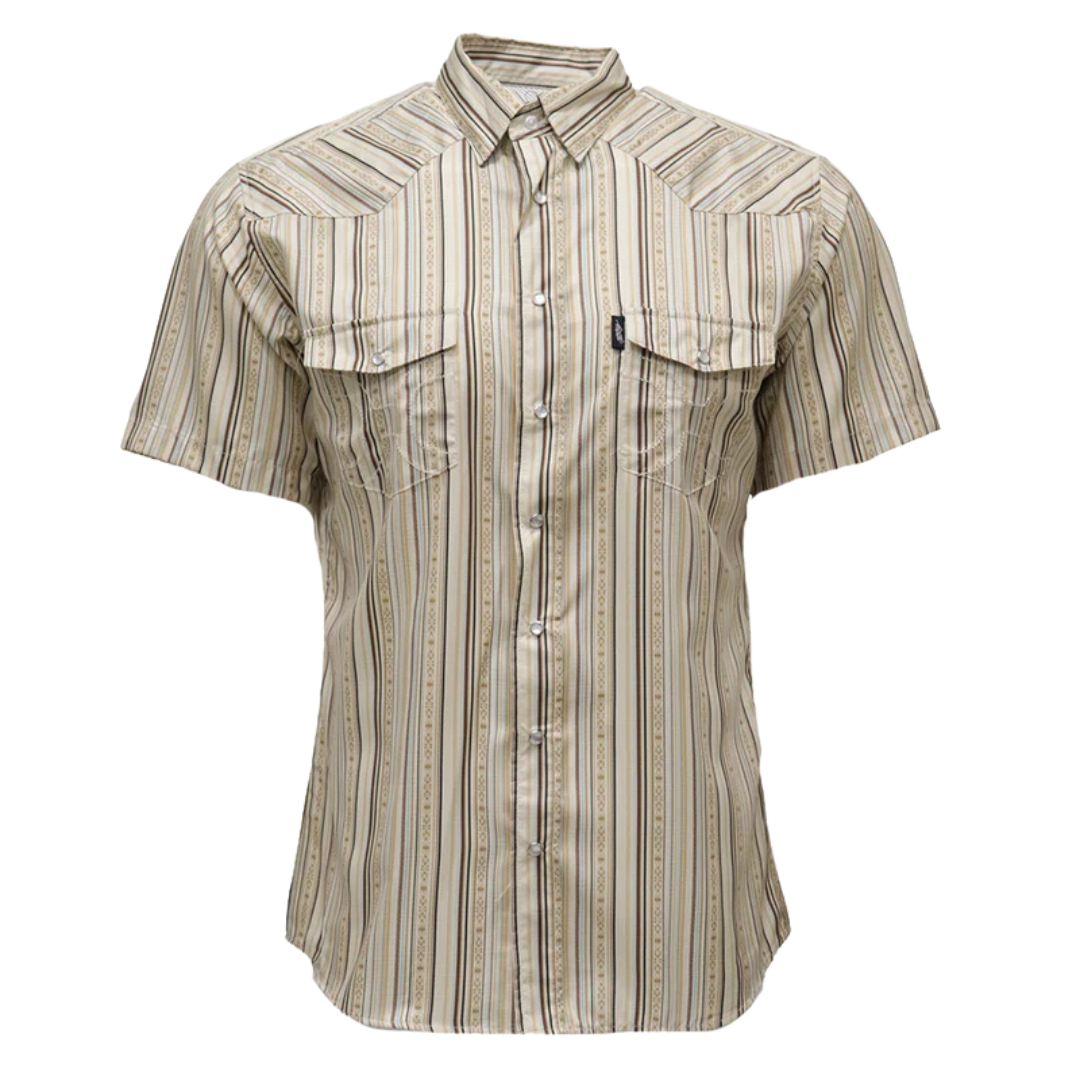 Hooey Men's "SOL" Cream Stripe Pearl Snap Shirt HT2621CRST