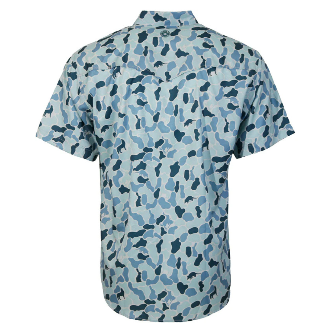 Hooey Men's "SOL" Blue Camo Pearl Snap Shirt HT2621BLCA