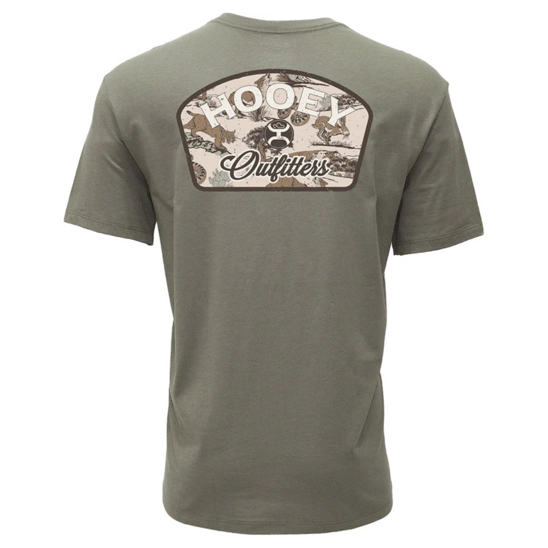 Hooey Men's "Outfitters" Green Logo Graphic T-Shirt HT2615OL