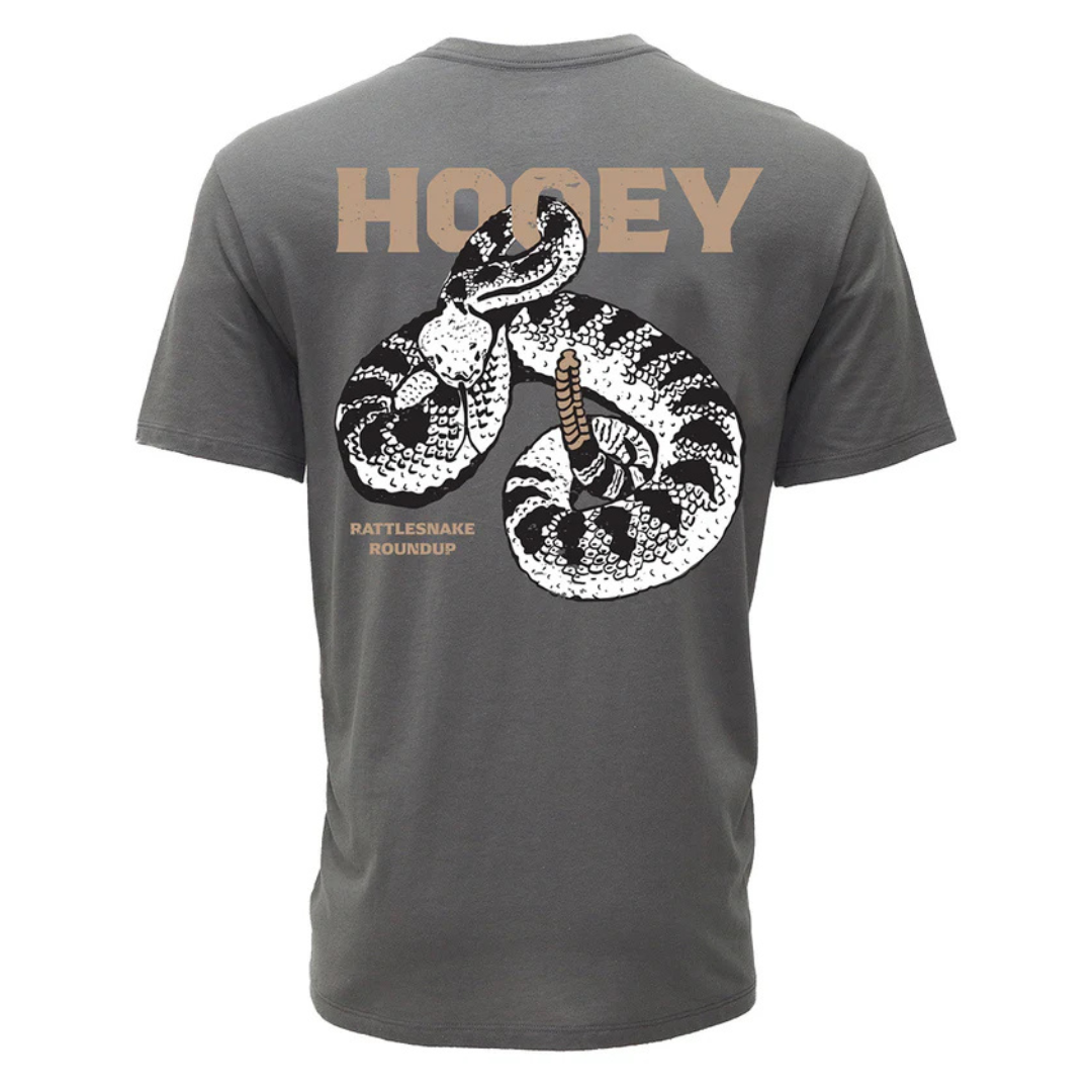 Hooey Men's "Rattler" Dark Grey Logo T-Shirt HT2608DKGY