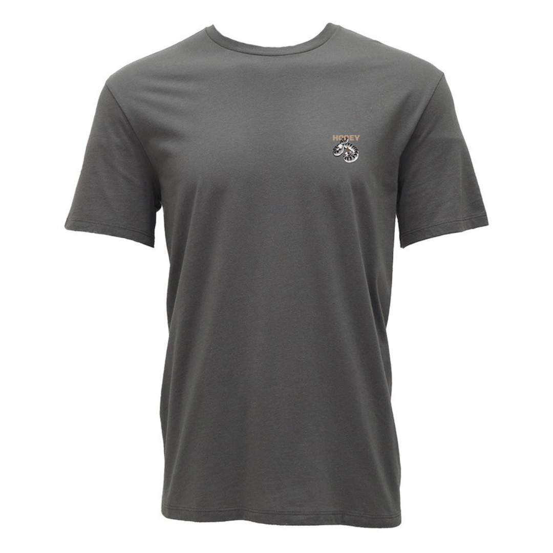 Hooey Men's "Rattler" Dark Grey Logo T-Shirt HT2608DKGY