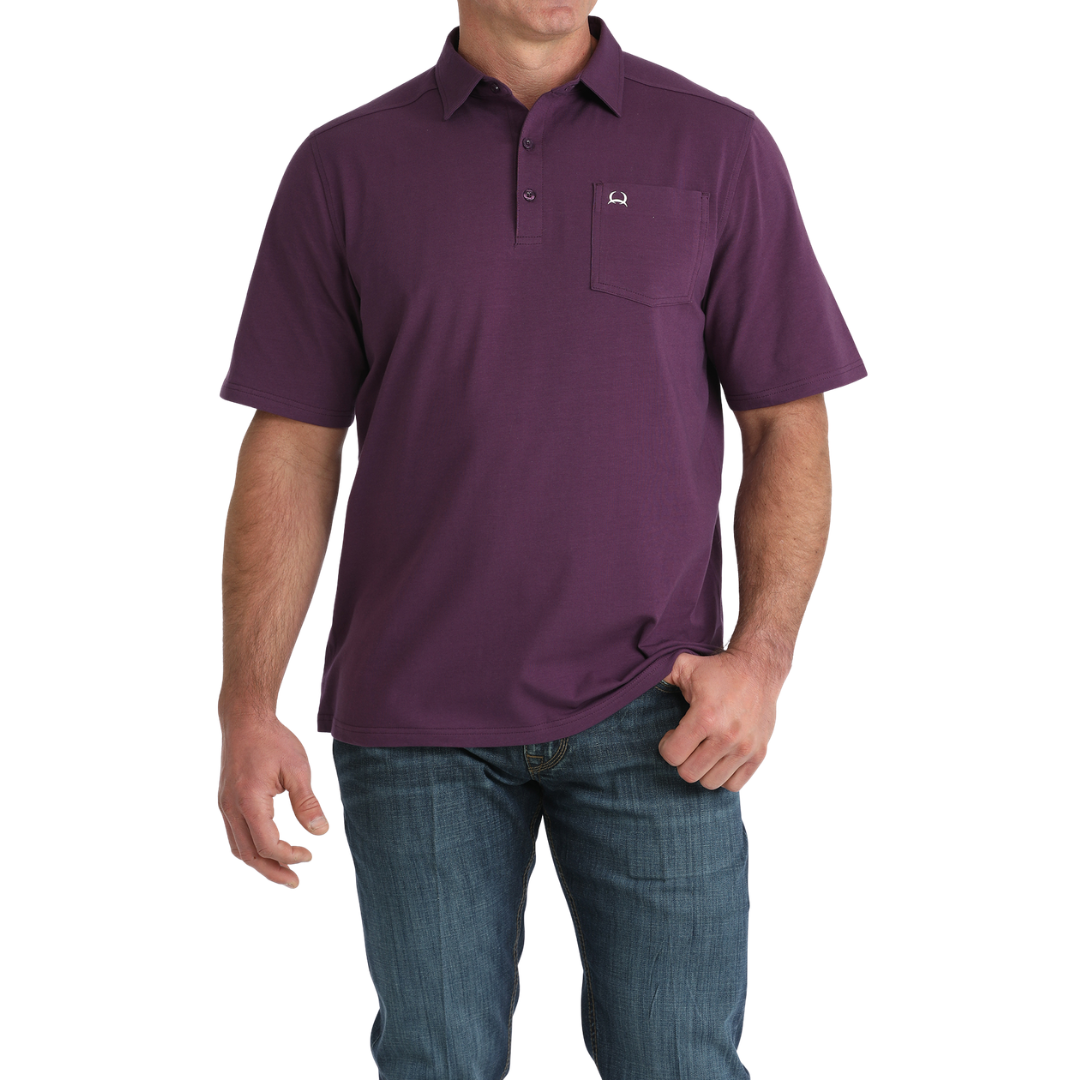 Cinch Men's Arenaflex Purple Short Sleeve Polo Shirt MTK1874001