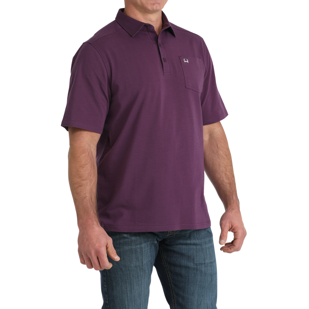 Cinch Men's Arenaflex Purple Short Sleeve Polo Shirt MTK1874001