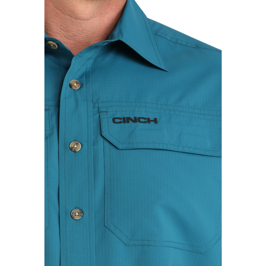 Cinch Men's Arenaflex Short Sleeve Teal Shirt MTW1723004