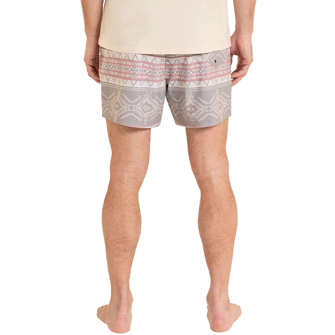 Rock & Roll Denim Men's Taupe Aztec Print Volley Swim Shorts BM68W08369