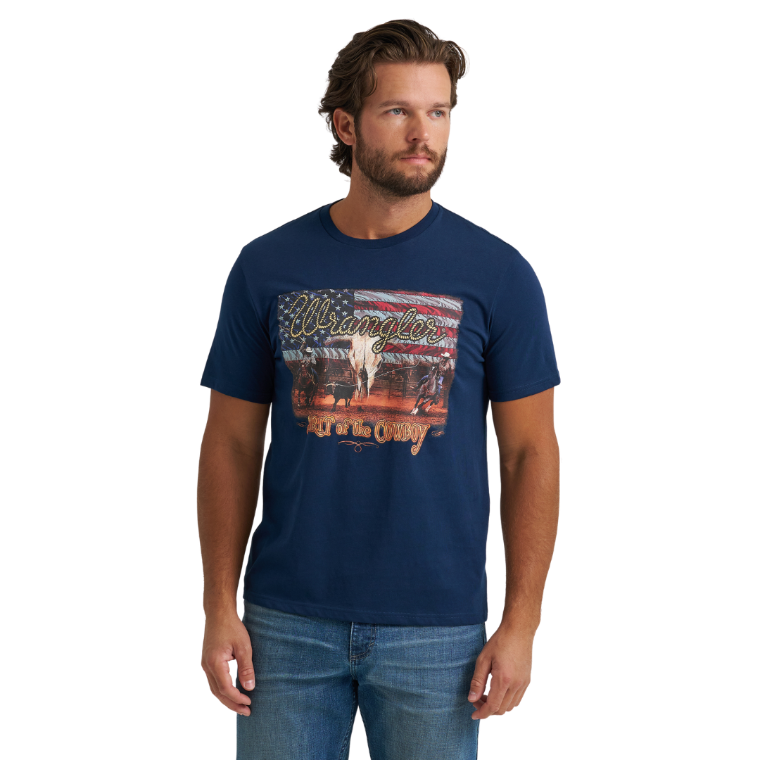 Wrangler Men's Pageant Blue 'Spirit Of The Cowboy' Graphic T-Shirt 112375764