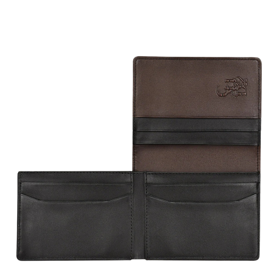 Cuadra Men's Brown Black Deerskin Leather Bifold Wallet DU513