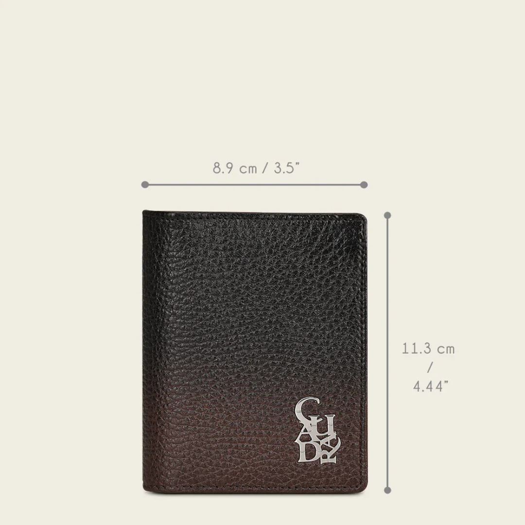 Cuadra Men's Brown Black Deerskin Leather Bifold Wallet DU513