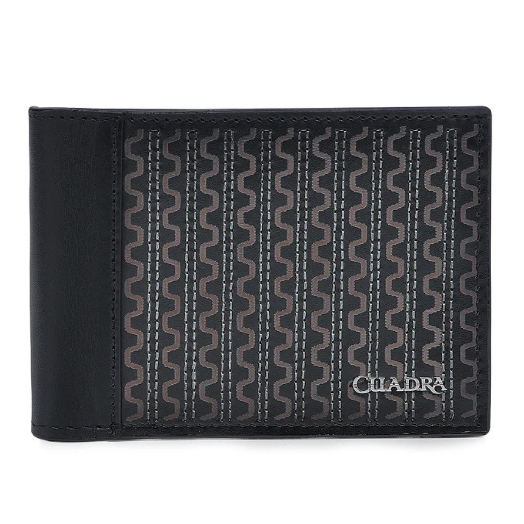 Cuadra Men's Brown Stamp Leather Bi-Fold Wallet DU614