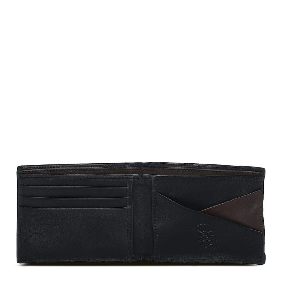 Cuadra Men's Brown Stamp Leather Bi-Fold Wallet DU614