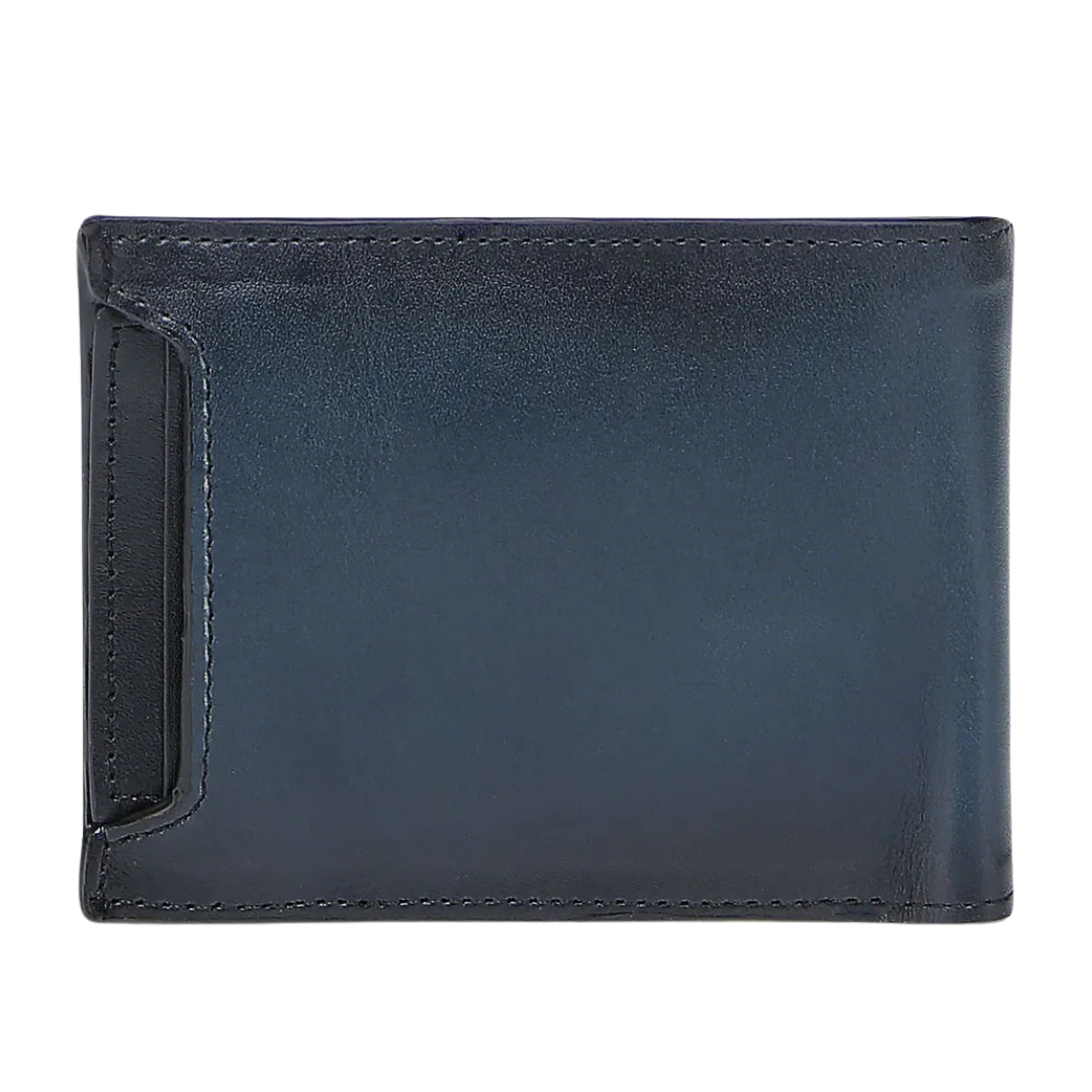 Cuadra Men's Luxury Black & Blue Stingray Leather Wallet DU717