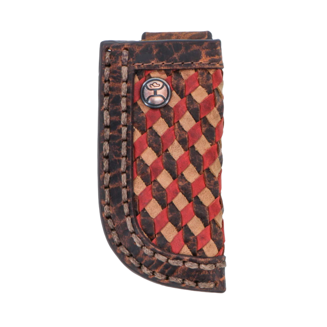 Hooey 'Cusa' Brown & Red Embossed Leather Knife Sheath HKS021-BRRD