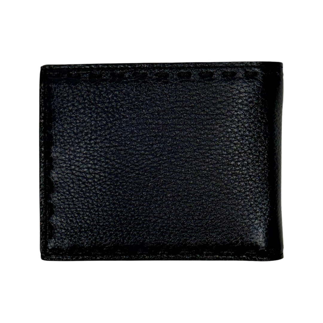 Cuadra Men's Blue Deer Studs & Woven Bifold Wallet DU723