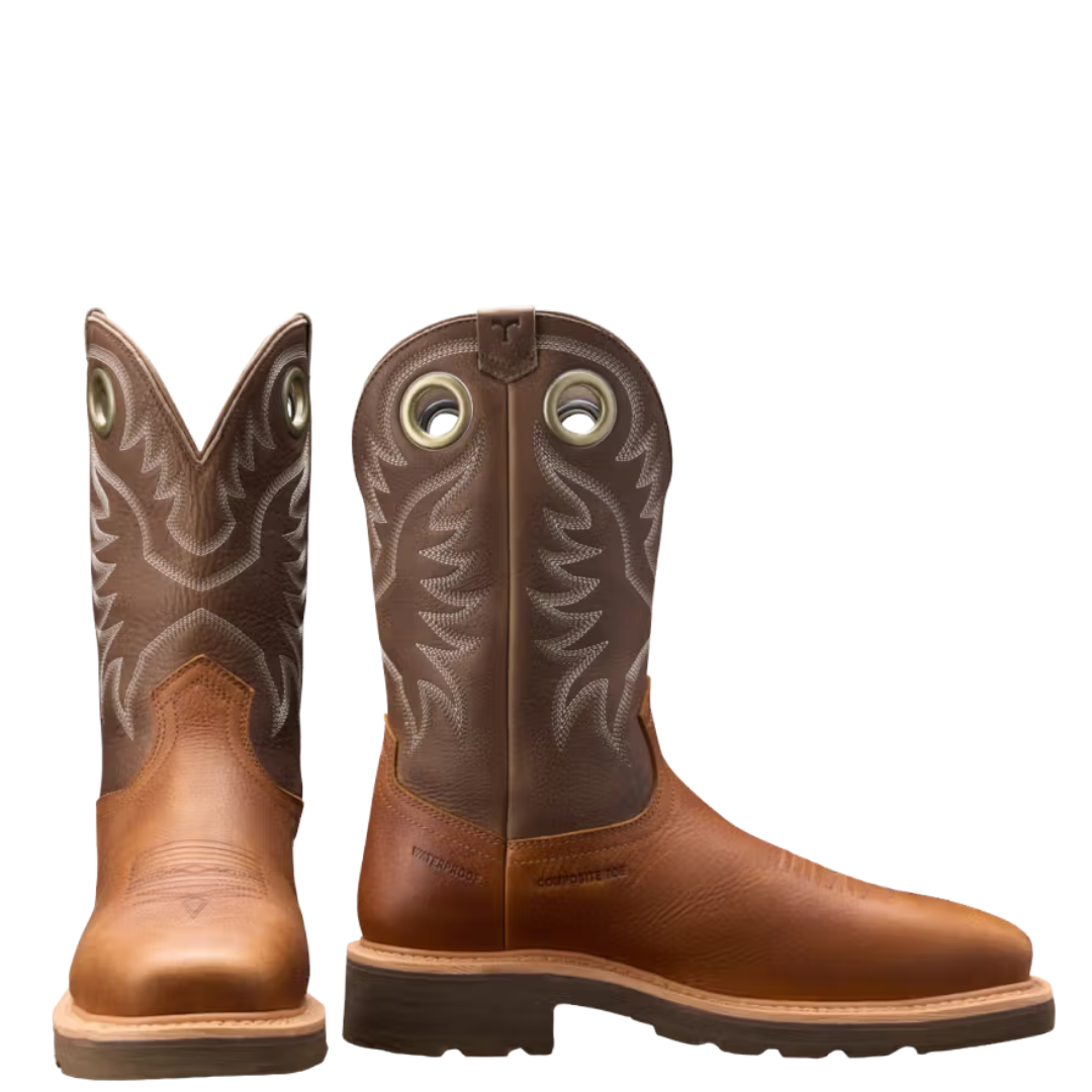 Tecovas Men's The LongHaul Saddle & Fossil Composite Toe Work Boot 10083-CFS