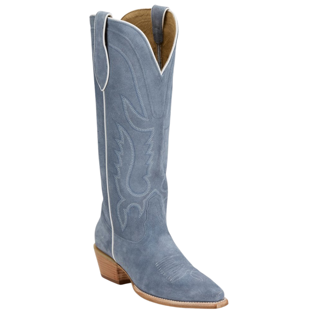 Tony Lama Ladies Cornflower Suede Leather Tall Western Boot DR4261