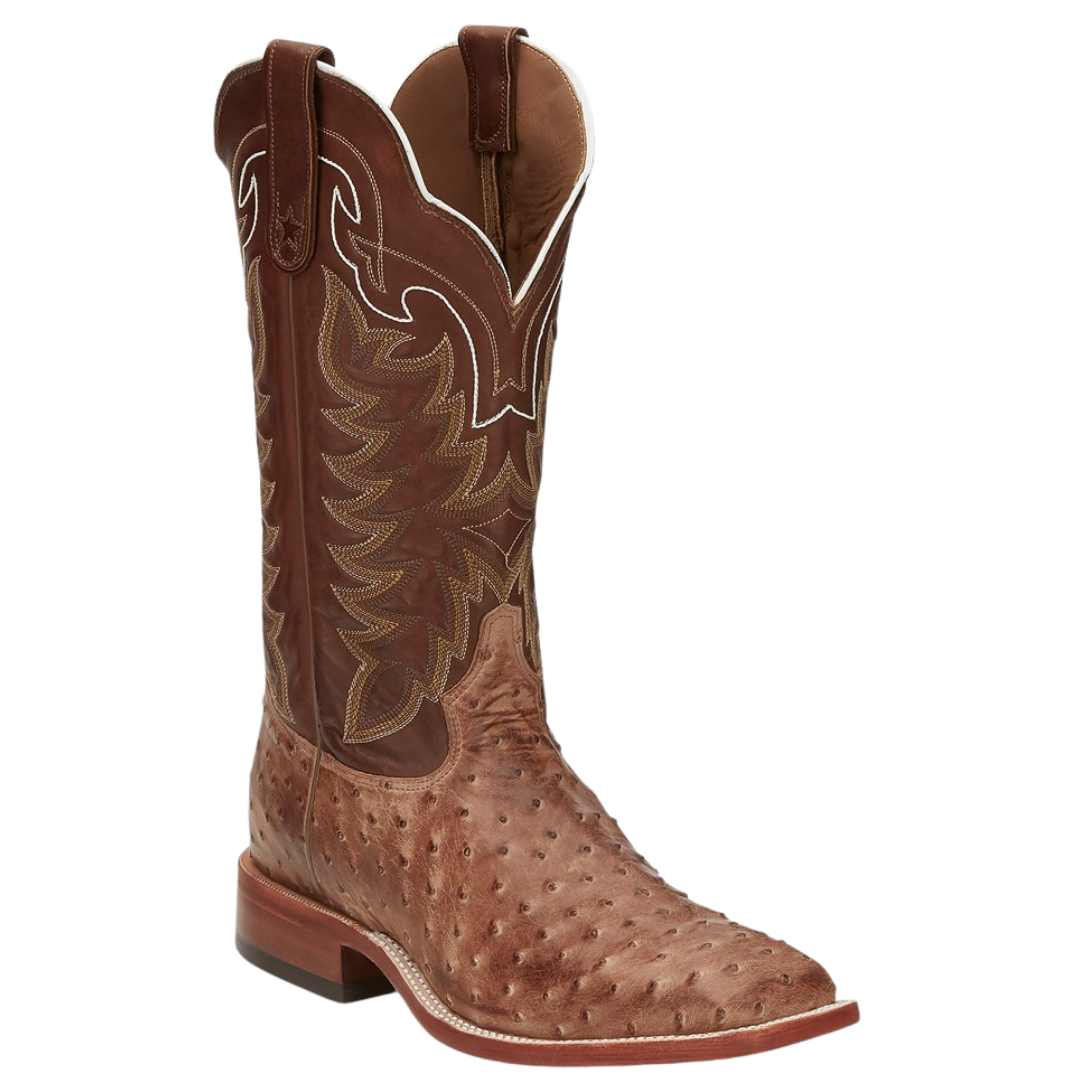 Tony Lama Men's Hays Thoroughbred Tan & Full Quill Ostrich Western Boot E9323