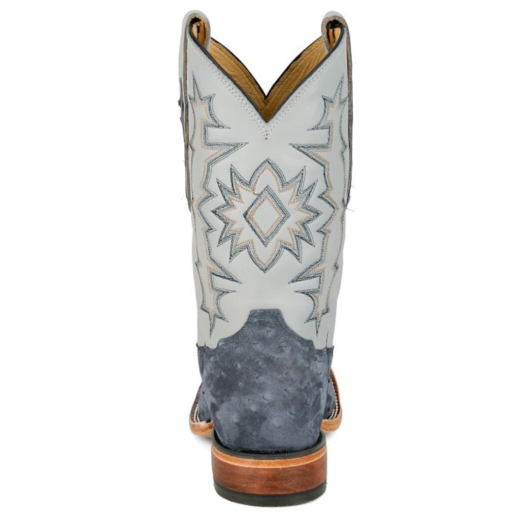 Tony Lama Men's Carlos Blue Suede Full Quill Ostrich Western Boot HE6265