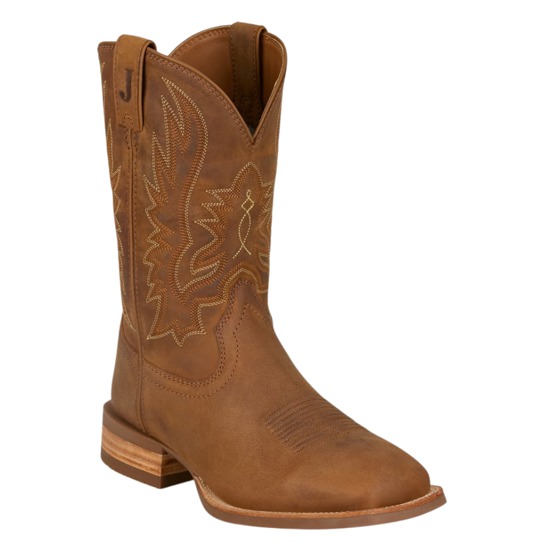 Justin Men's Rustle Chestnut Brown Leather Western Boot OL7331