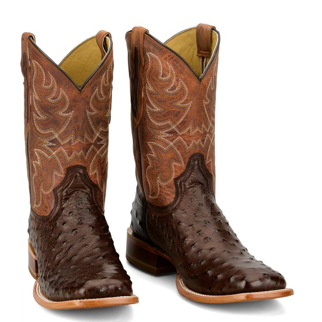 Tony Lama Men's Blaine Smooth Ostrich Square Toe Western Boot RN3572