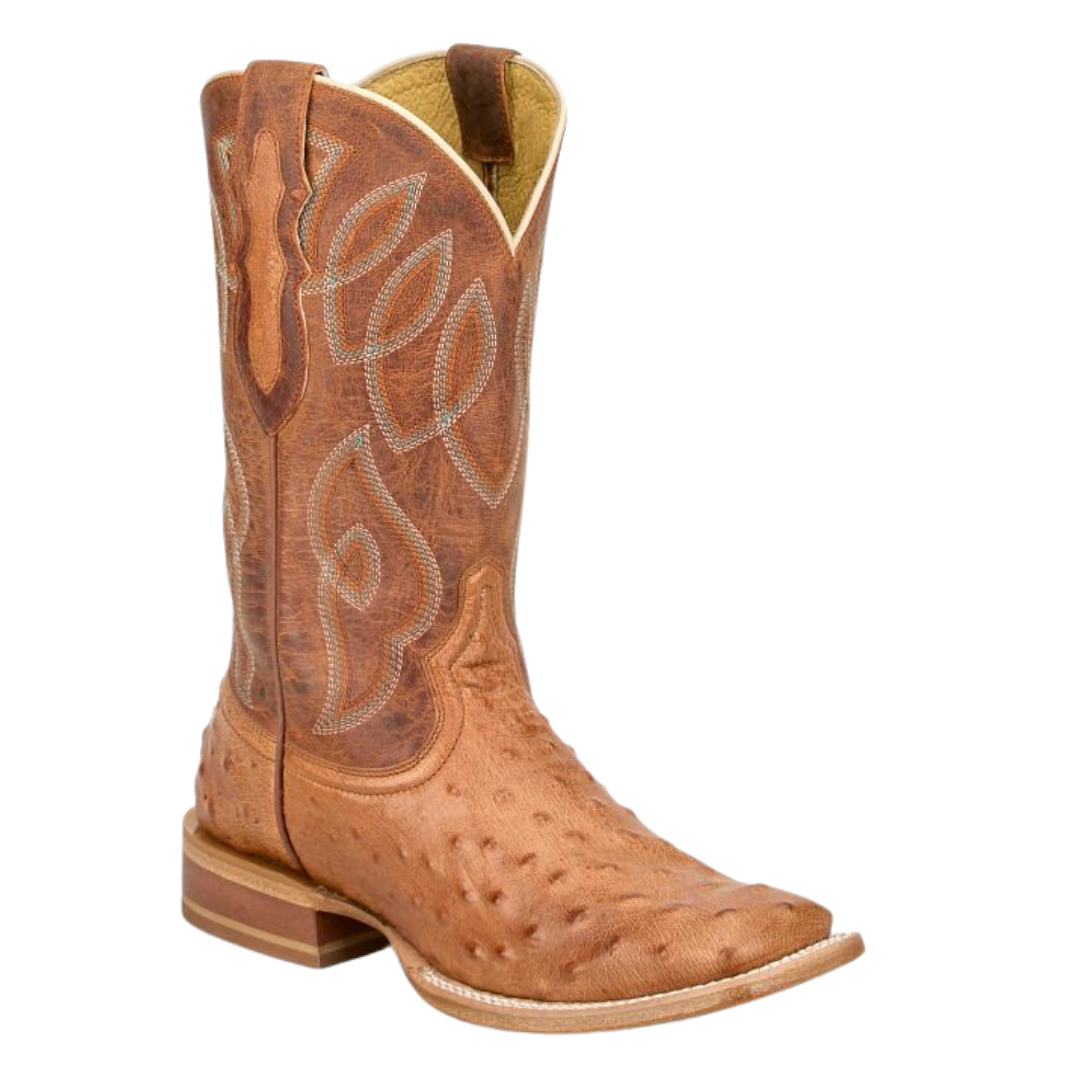Tony Lama Ladies Cheyenne Cognac Ostrich Leather Western Boot RN3641
