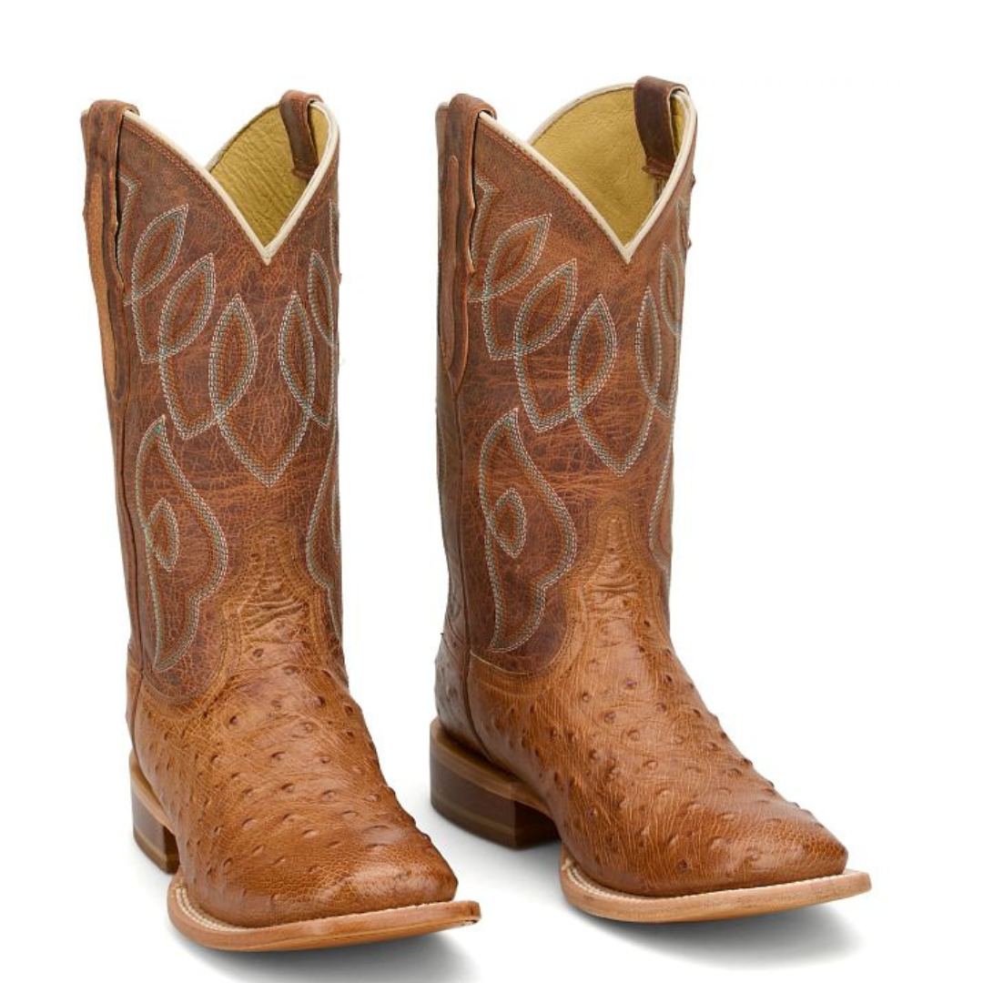 Tony Lama Ladies Cheyenne Cognac Ostrich Leather Western Boot RN3641