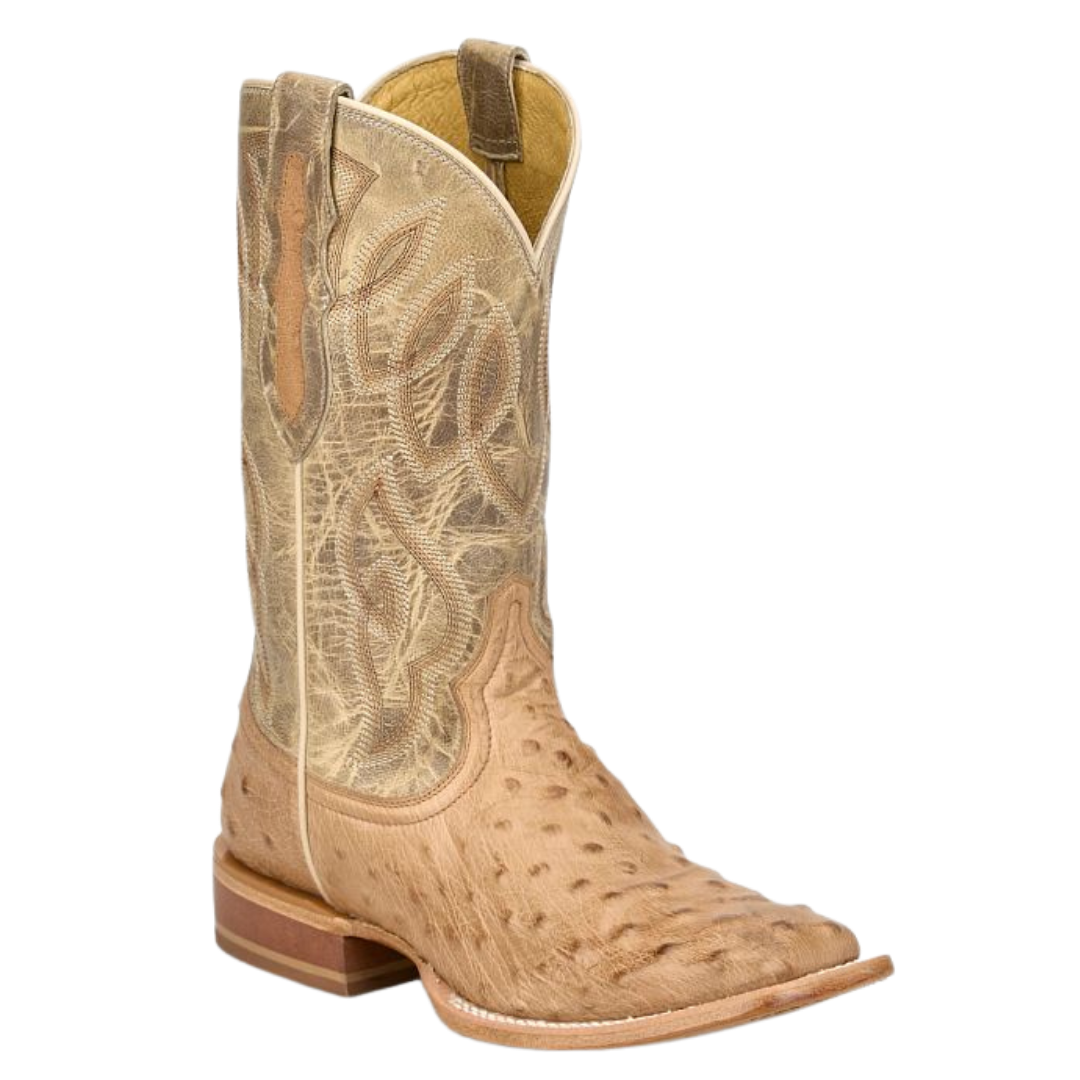 Tony Lama Ladies Cheyenne Tan Ostrich Leather Western Boot RN3642