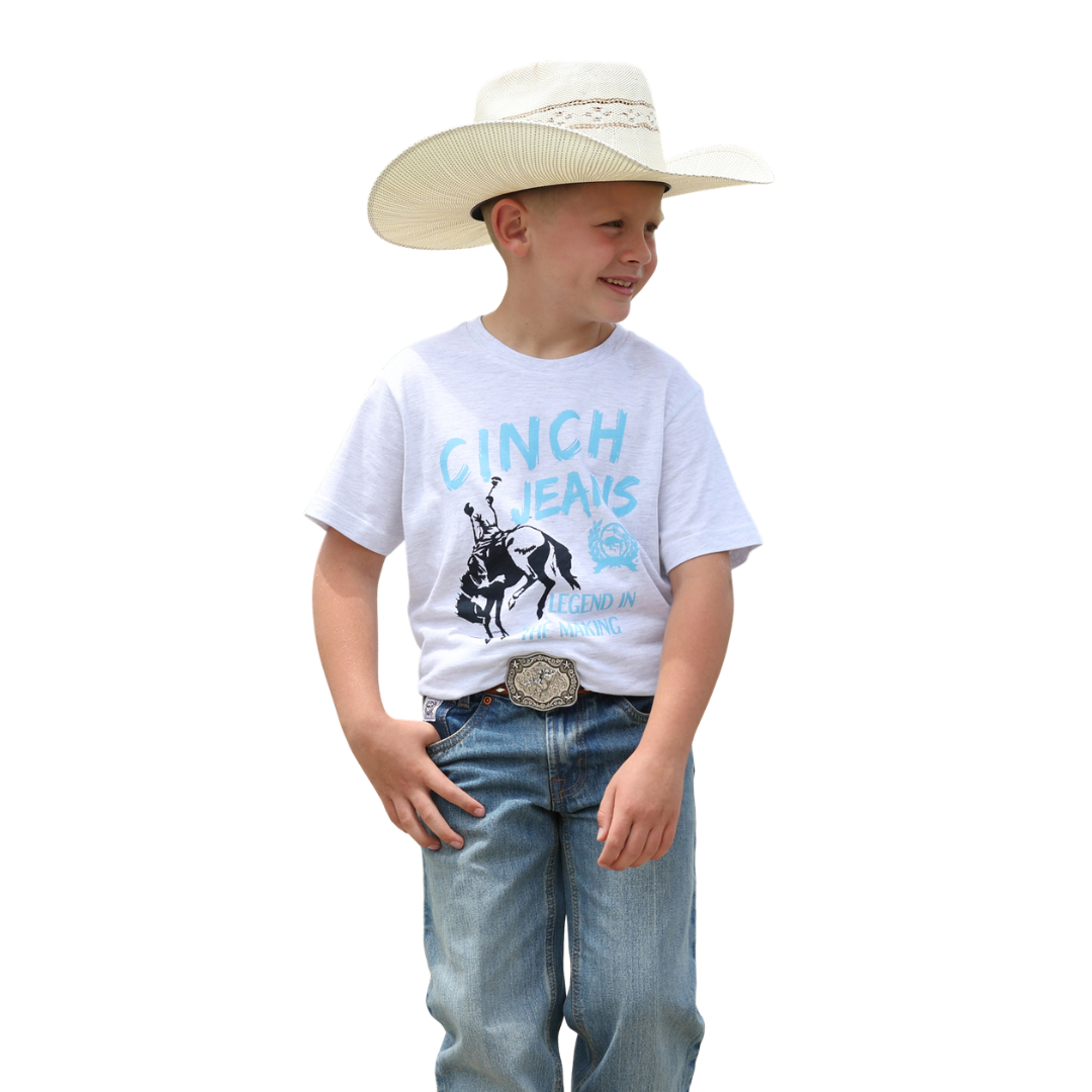 Cinch Youth Boy's Heather Grey Logo Graphic T-Shirt MTT7670181