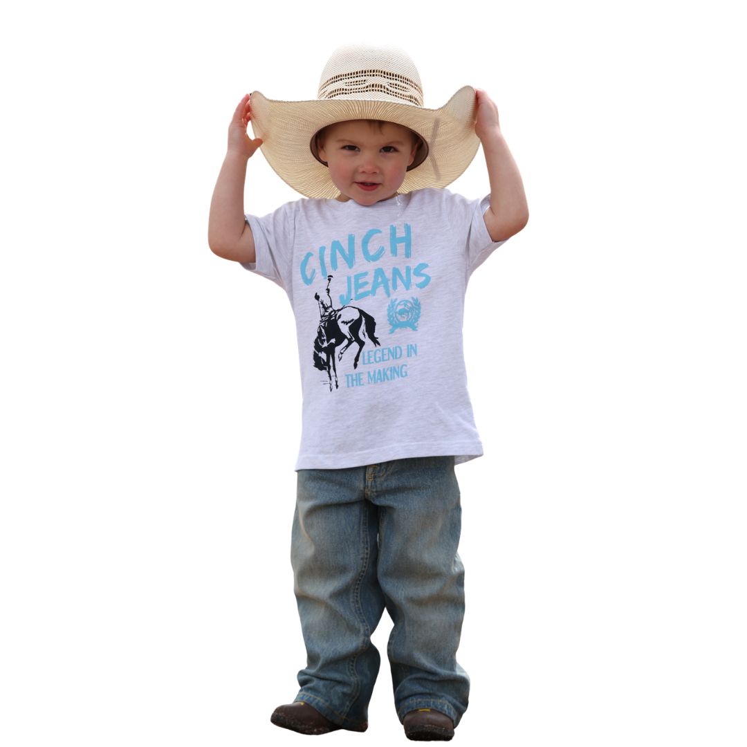 Cinch Youth Boy's Heather Grey Logo Graphic T-Shirt MTT7672071