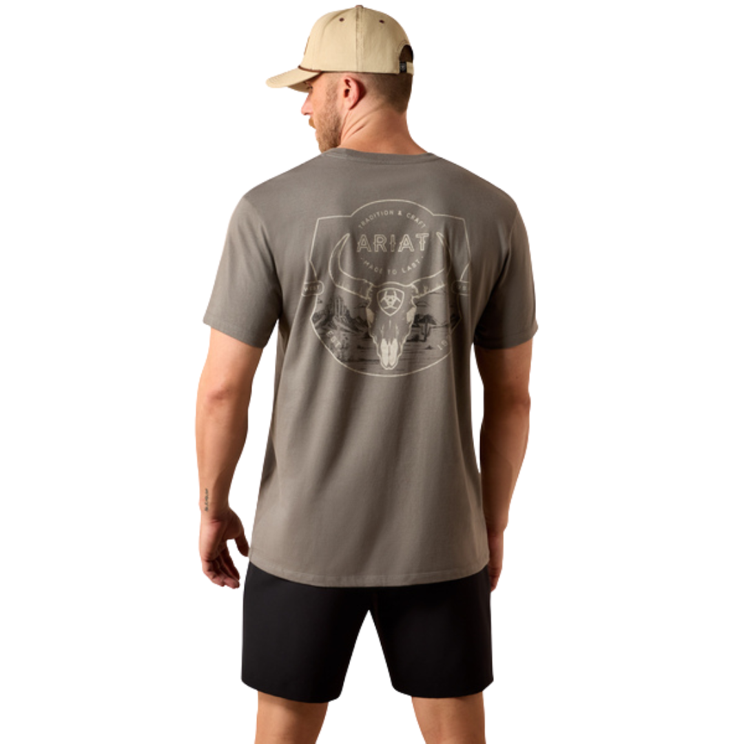 Ariat Men's Desert Badge Tradition Smoked Pearl T-Shirt 10073415
