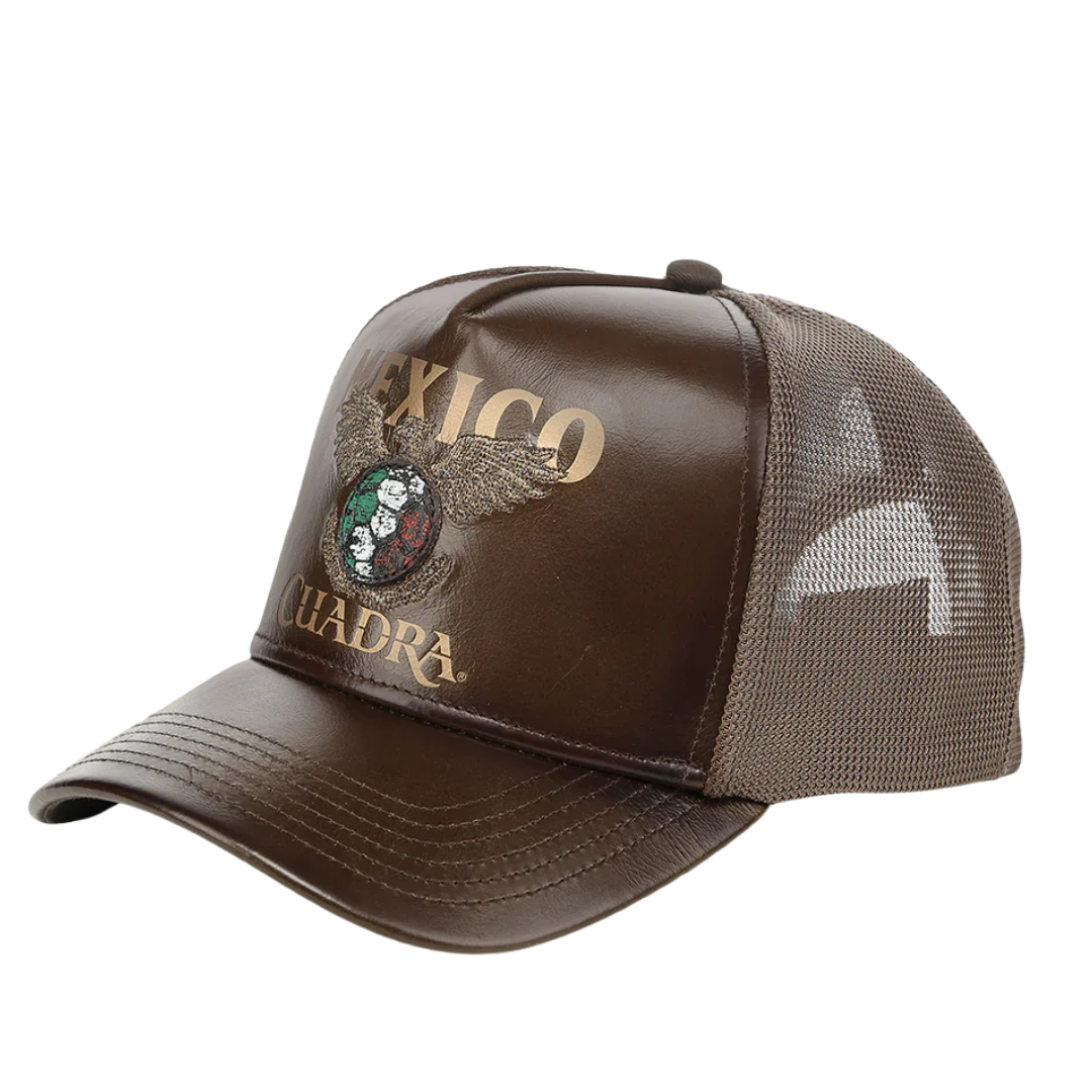 Cuadra Men's Bronze Mexican Embroidery Trucker Cap CP003