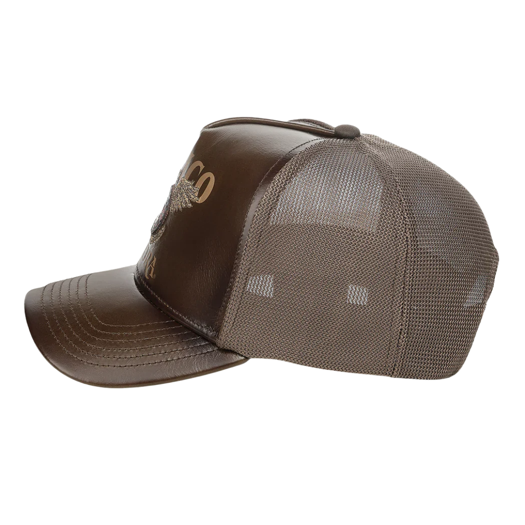 Cuadra Men's Bronze Mexican Embroidery Trucker Cap CP003